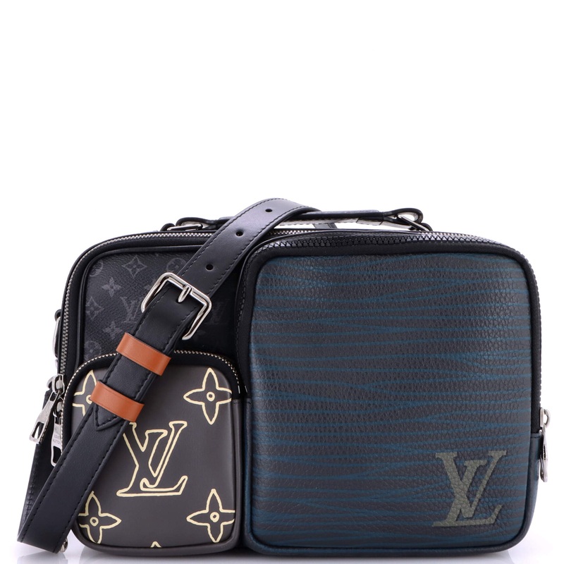 Messenger Multipocket Bag Patchwork Monogram Eclipse Canvas and Printed Leather