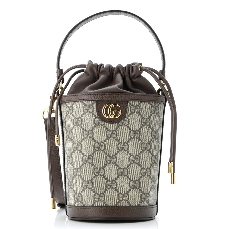 Ophidia Top Handle Bucket Bag GG Coated Canvas with Leather Mini