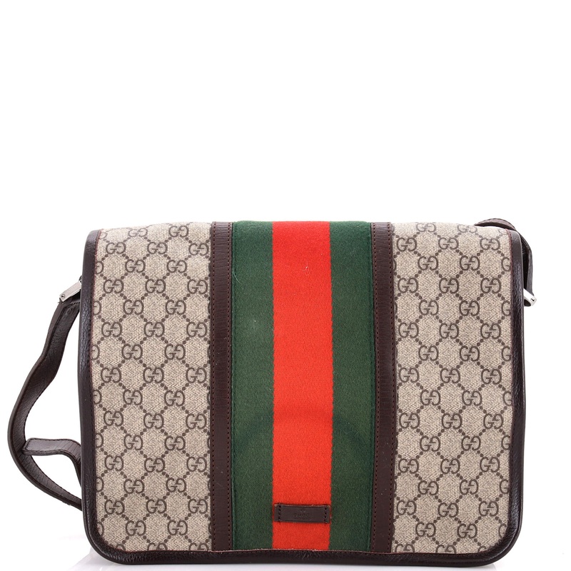 Web Flap Messenger Bag GG Coated Canvas Medium
