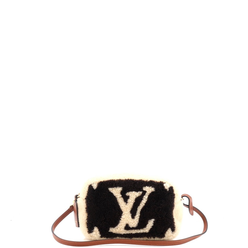 Beach Pouch Monogram Giant Teddy Fleece