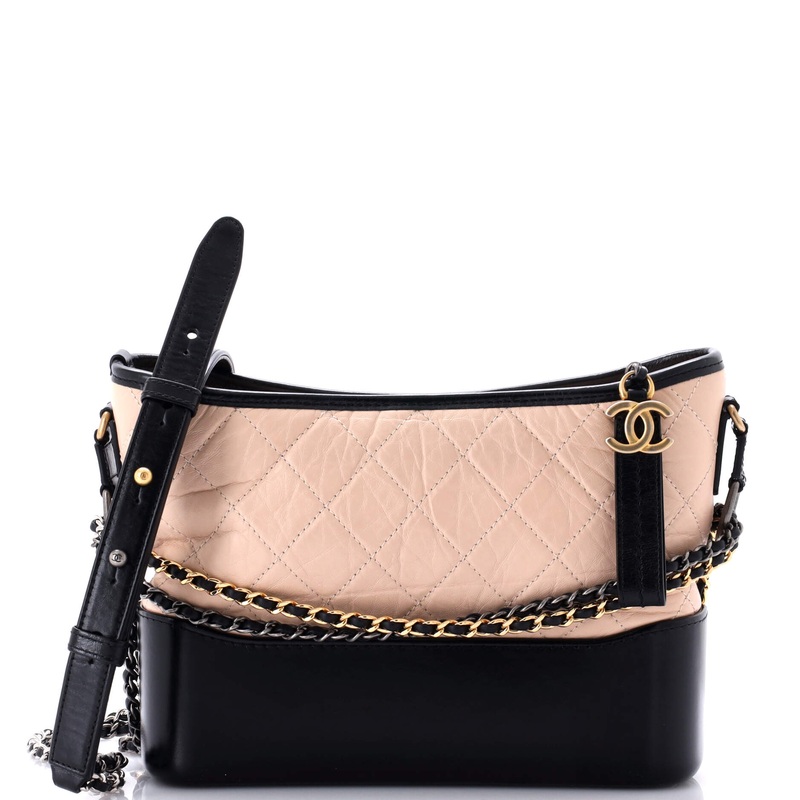 Bicolor Gabrielle NM Hobo Quilted Aged Calfskin Medium