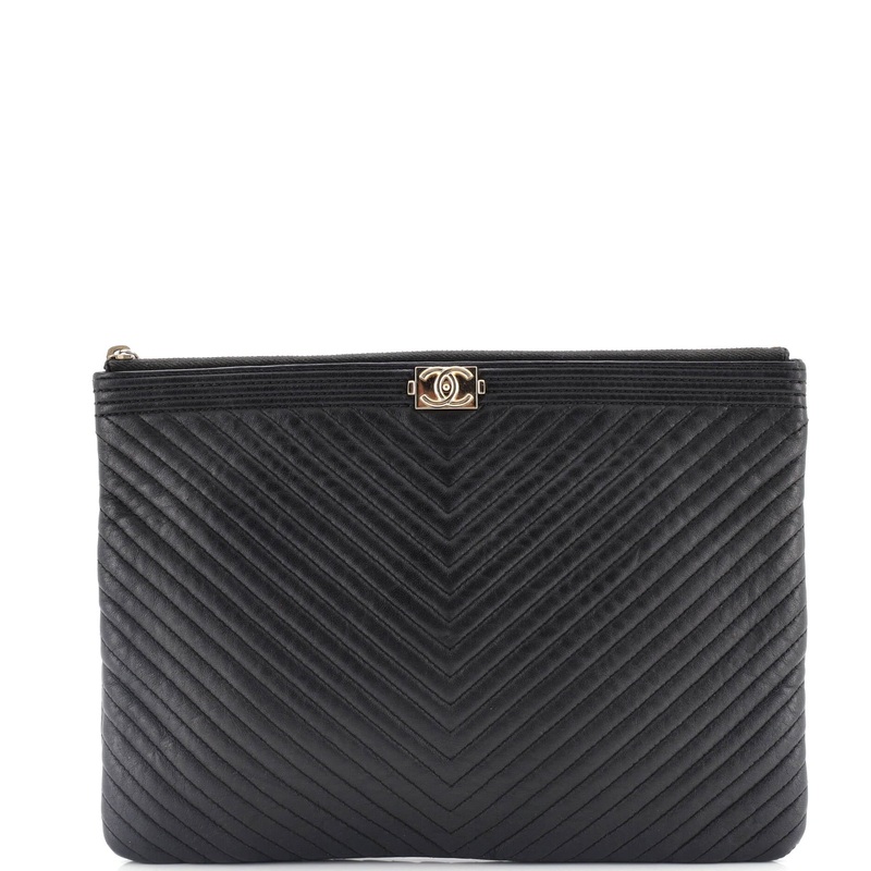 Boy O Case Clutch Chevron Calfskin Medium