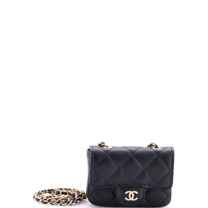 Classic Flap Chain Belt Bag Quilted Caviar Mini
