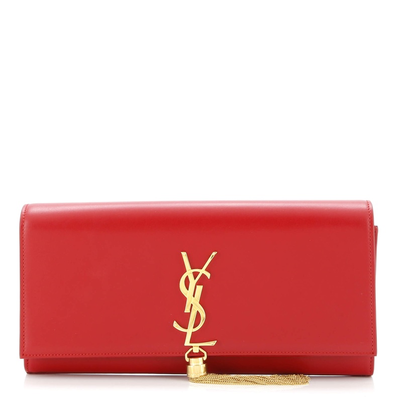 Classic Monogram Tassel Clutch Leather Long