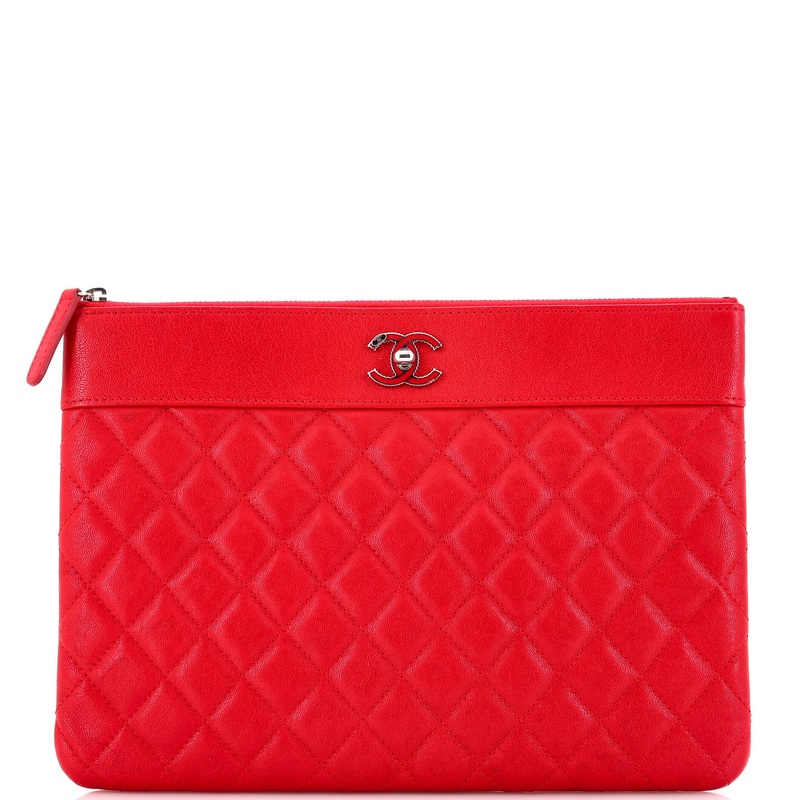 Mademoiselle Vintage O Case Clutch Quilted Sheepskin Medium