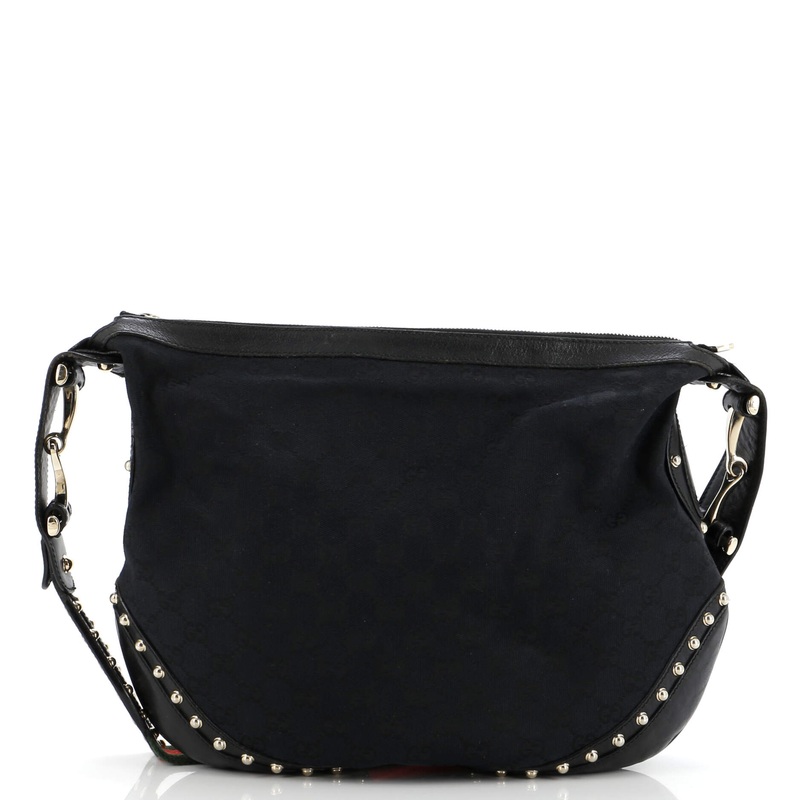 Pelham Web Hobo Studded GG Canvas Medium