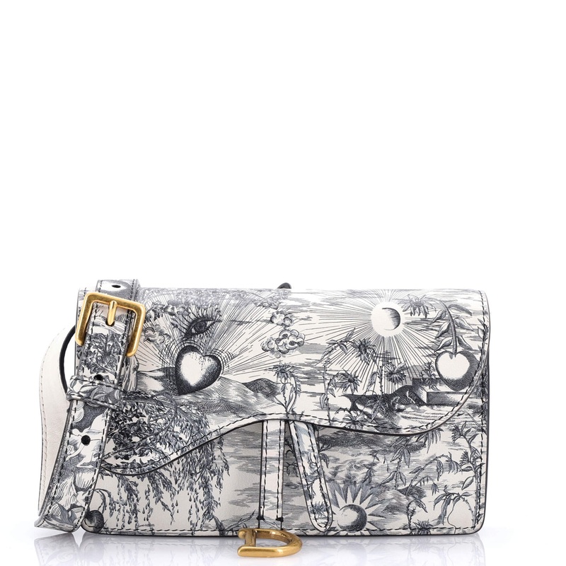 Saddle Rectangular Belt Bag Printed Leather