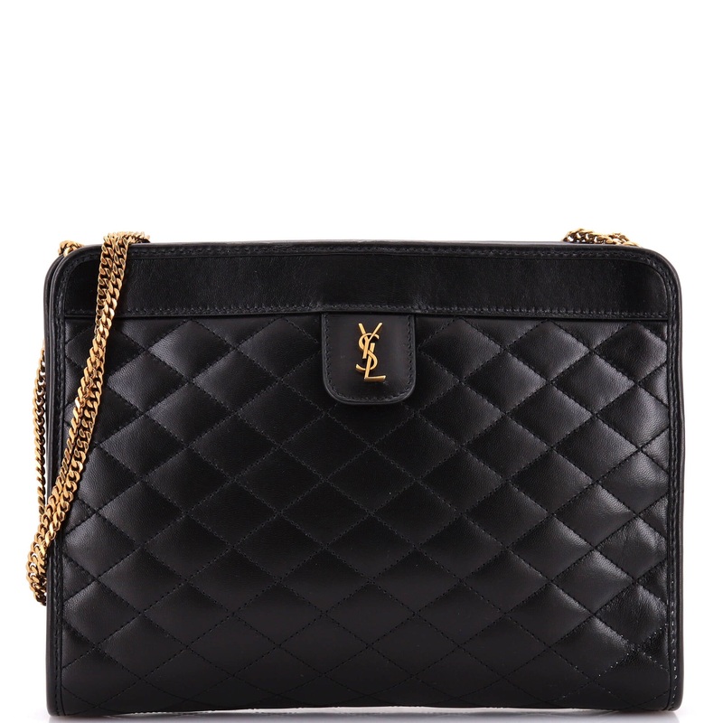 Victoire Chain Clutch Quilted Leather