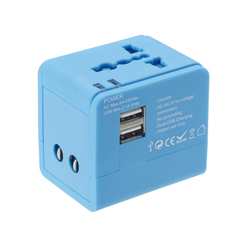Global Adapter with 2.4A Dual USB Charger