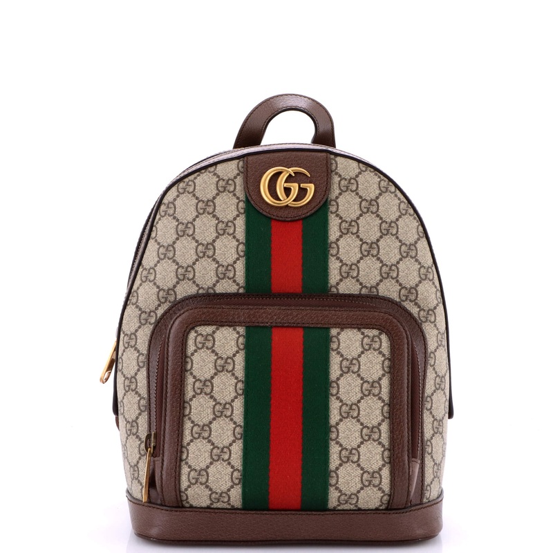 Ophidia Backpack GG Coated Canvas and Leather Small