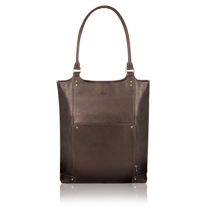 SOLO Chambers 16-Inch Premium Leather Laptop Bucket Tote