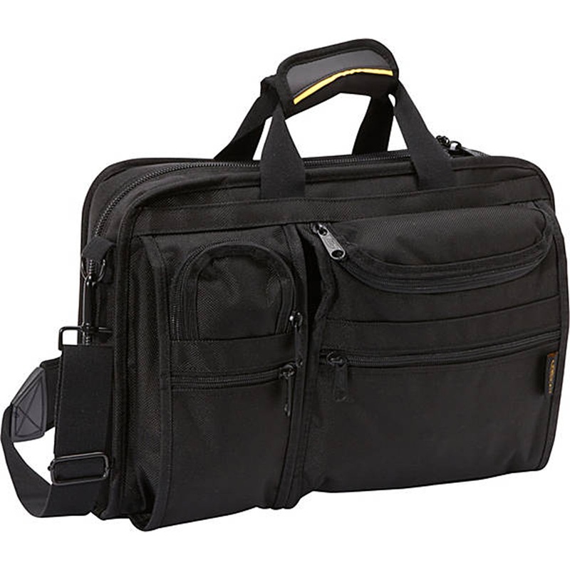 A.Saks Ballistic Nylon Organizer Brief 8 Pocket w/ Laptop Compartment