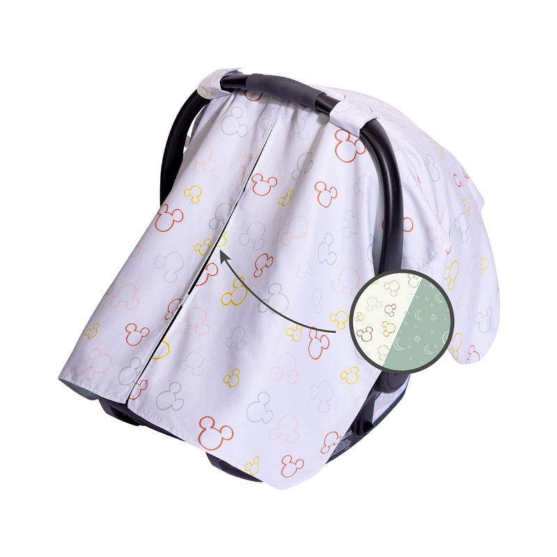 Disney Baby by Reversible Infant Car Seat Canopy - Shade and Privacy Cover for Baby - Unisex