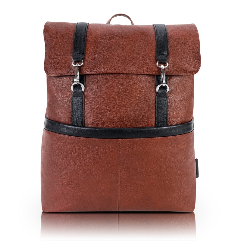 Element 17" Leather Two-Tone Flap-Over Laptop & Tablet Backpack