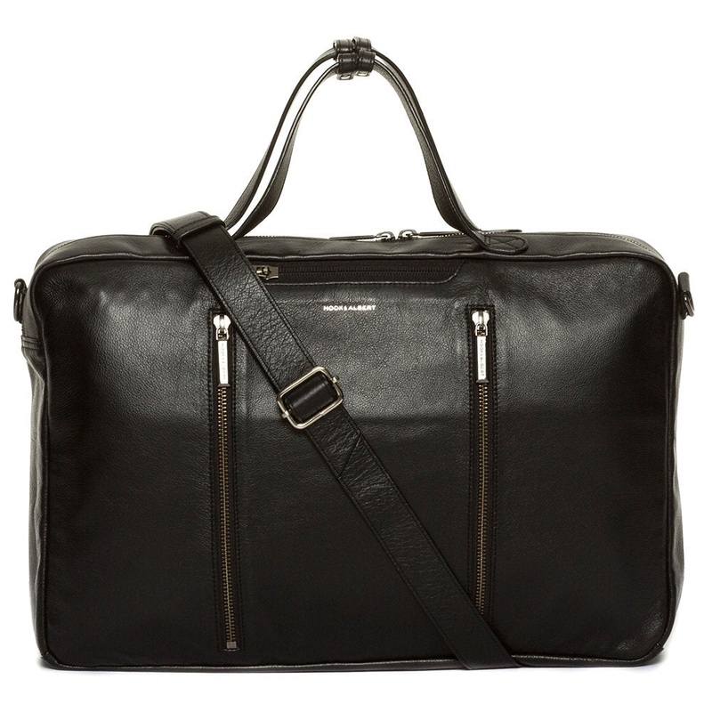 Leather 3-Way Carryall, Black (Black)