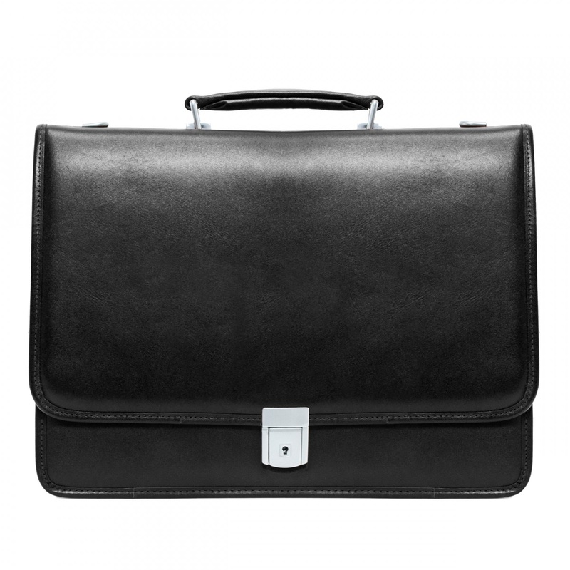 Lexington 15.6" Leather Flapover Double Compartment Briefcase