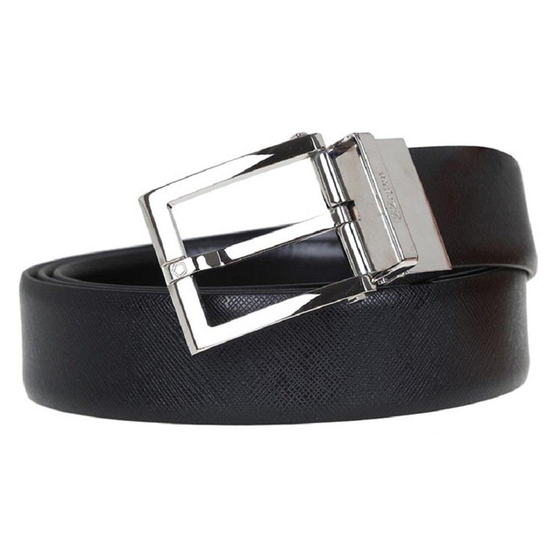 Z Zenga By Men's Grained Leather Reversible Belt
