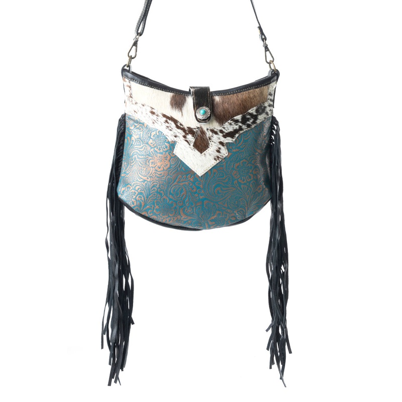 Sapphire Vines Leather & Hairon Bag