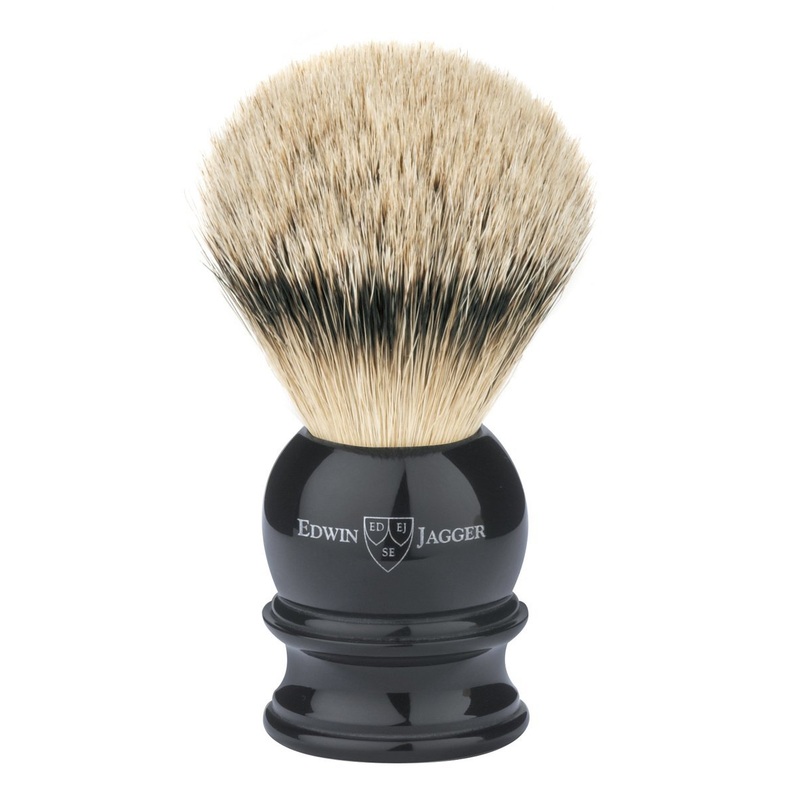 Edwin Jagger Large English Shaving Brush with Tip Badger and Drip Stand