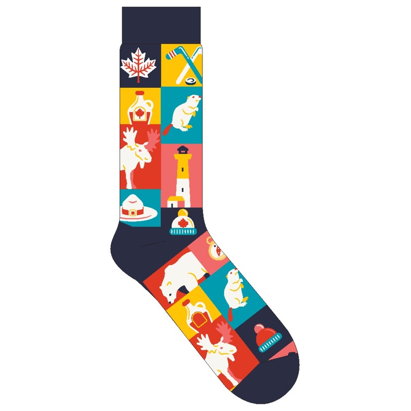K.Bell Men's CANADA PATCHES Crew Socks