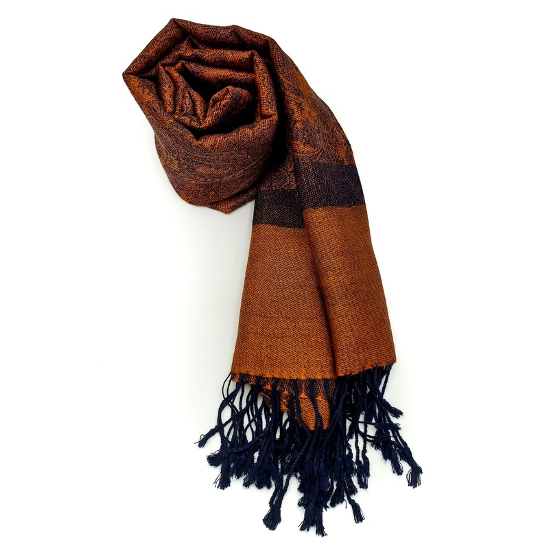 Pashmina Orange/Navy