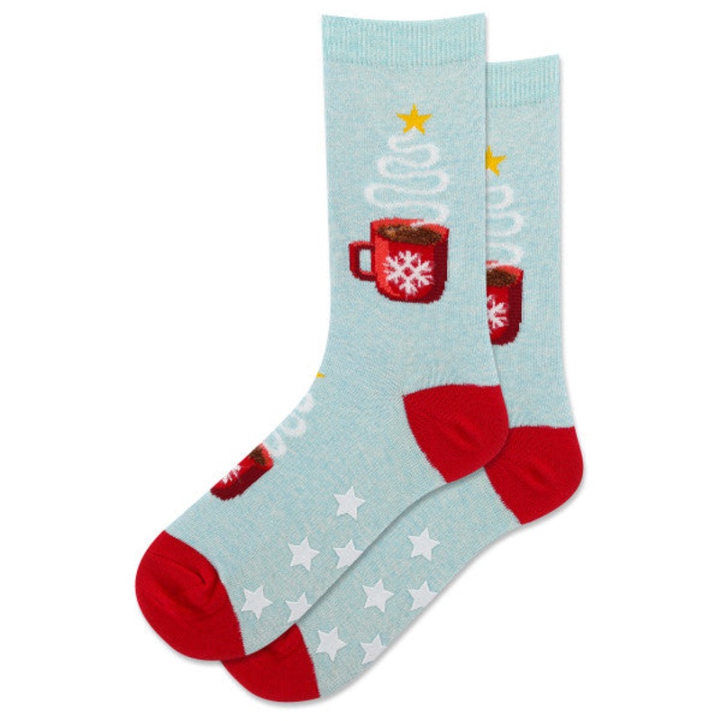 Women's Christmas Coffee Non Skid Crew Socks