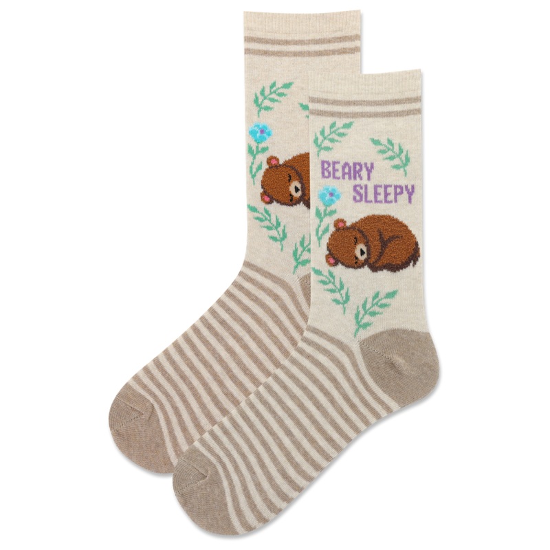 WOMEN'S FUZZY BEARY SLEEPY CREW SOCK
