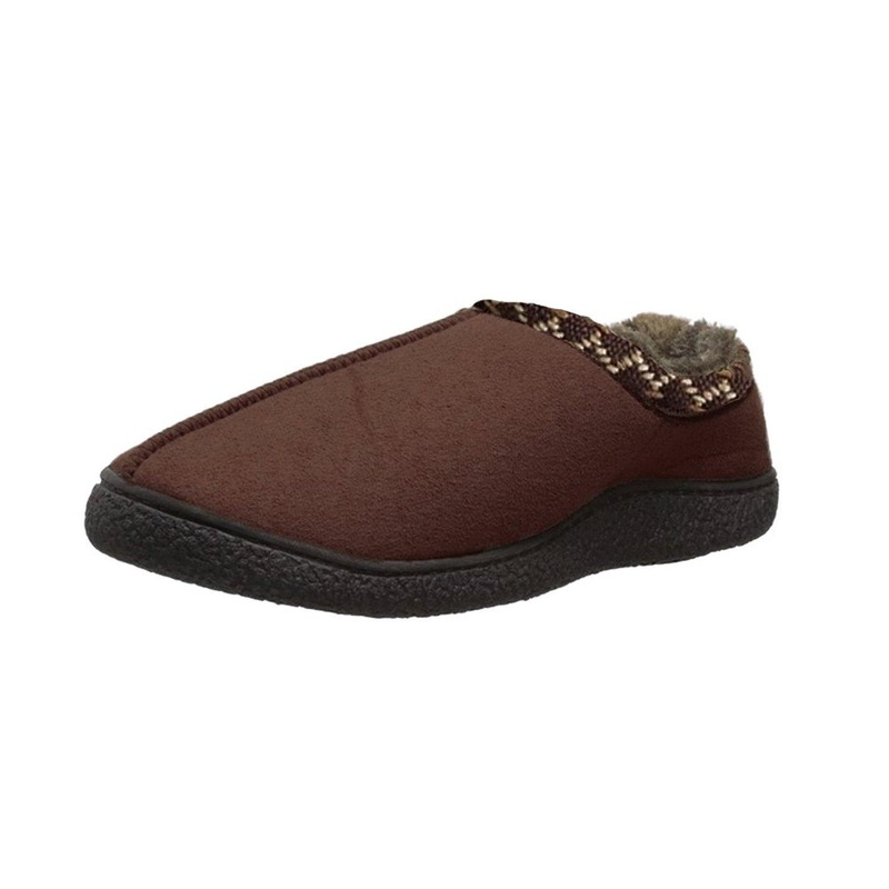 Totes ISOTONER Men's Microsuede Slip-On Slipper (X-Large - 11-12, Black)