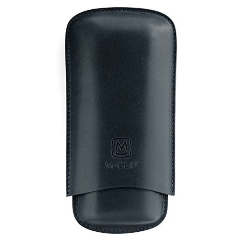 M-Clip Smooth Calfskin Leather Cigar Case