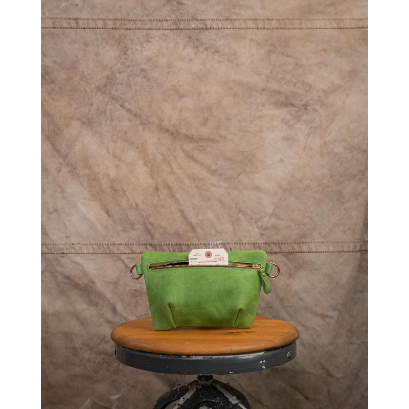 1640 Palm Green Belt Bag with Chain Link Strap