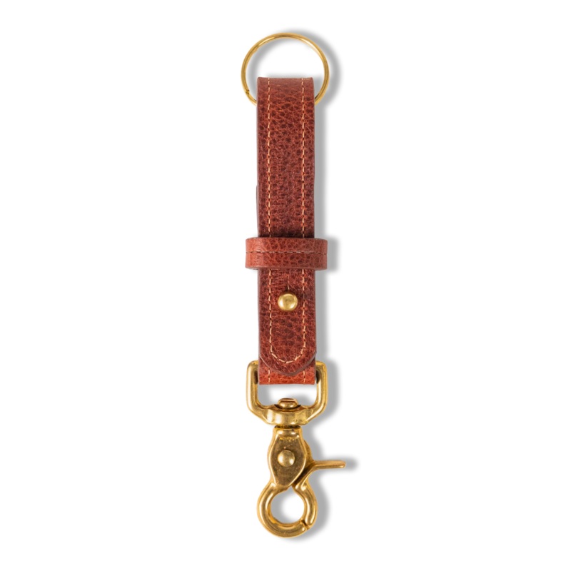 Dark Tan Bulldog Key Lanyard