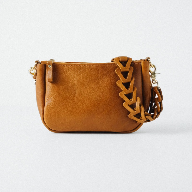 Italian Tan Medium Crossbody Bag