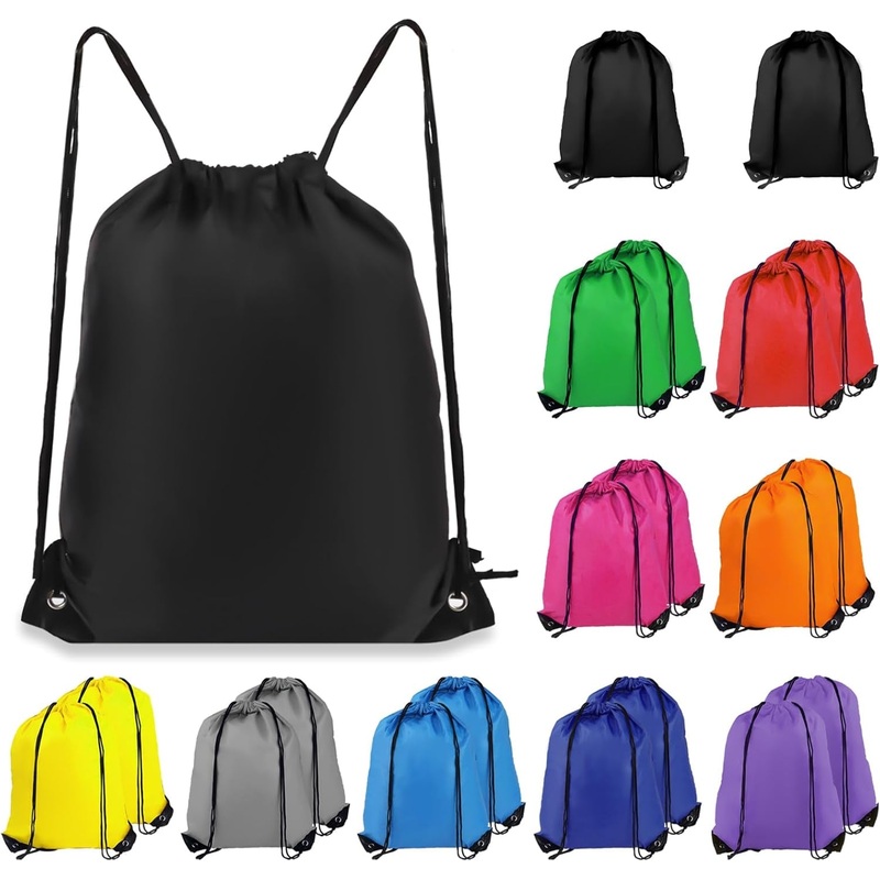 Drawstring Backpack 20Pcs Drawstring Bags, Draw String Back Bag Drawstring Bags Bulk for Sports, Gym, Travel, Swimming, Beach (10 Colors)