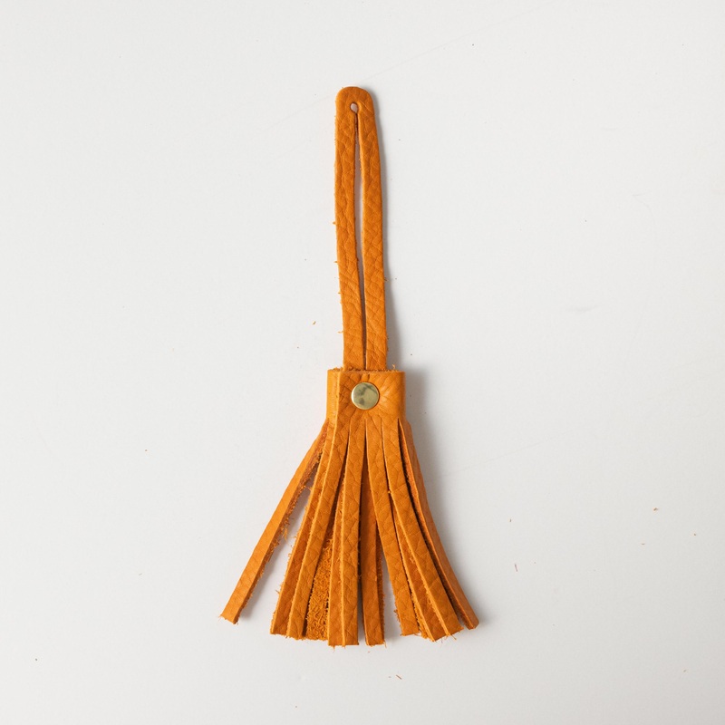 Orange Cypress Leather Tassel