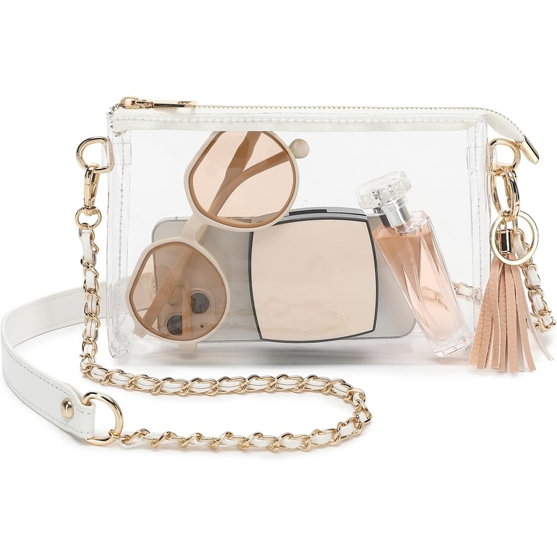 YGR Womens Clear Bag for Stadium Events PVC Small Crossbody Purse for Concert, Party Sports Stadium Approved Present