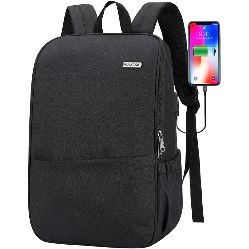 15 Inch Business Laptop Backpack for Travel  with USB Port, Black