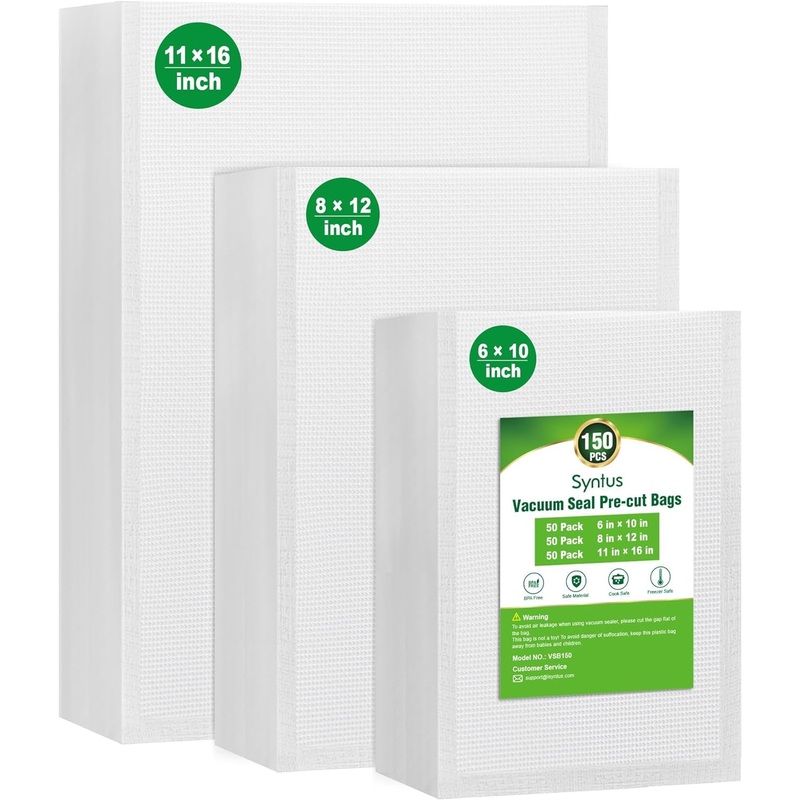 150-Pack PreCut Food Vacuum Sealer Bags, BPA Free for Food Storage & Sous Vide