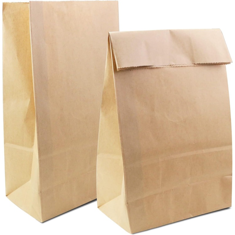 Badenbach 50 Pack 12 Lb Brown Kraft Paper Bags,7" X 4.3" X 12.5",Large Heavy Duty Paper Grocery Bags Kraft Lunch Bags Bread Sandwich Gift Wrapping Bag for Bakery Shopping Party Crafts Projects