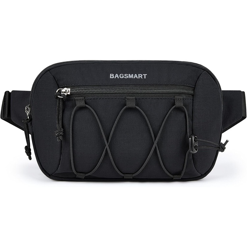 BAGSMART Fanny Packs for Women Small Belt Bag with Adjustable Strap Waist Pack for Running Workout Traveling Hiking, Black