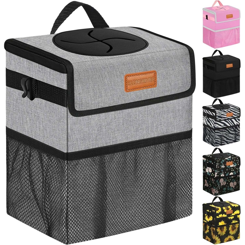 Car Trash Can Bin, Leak-Proof Collapsible Trash Bag for All Vehicle Types