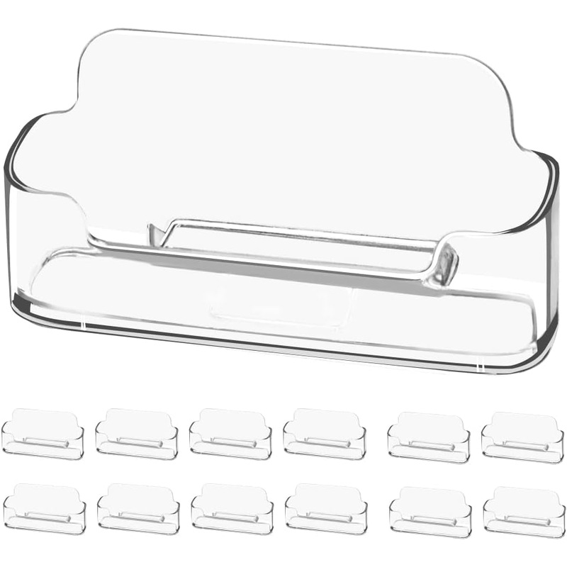 Clear Acrylic Business Card Display Stand for Desk, 4 Pack