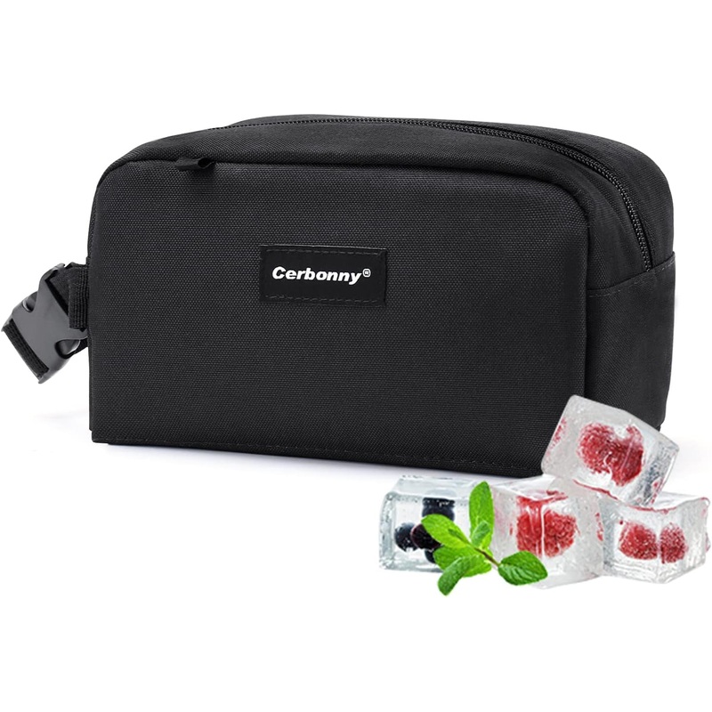 Freezable Lunch Bag with Built-In Gel Packs, Leakproof Insulated Lunch Bag with Handle Buckle, BPA-free