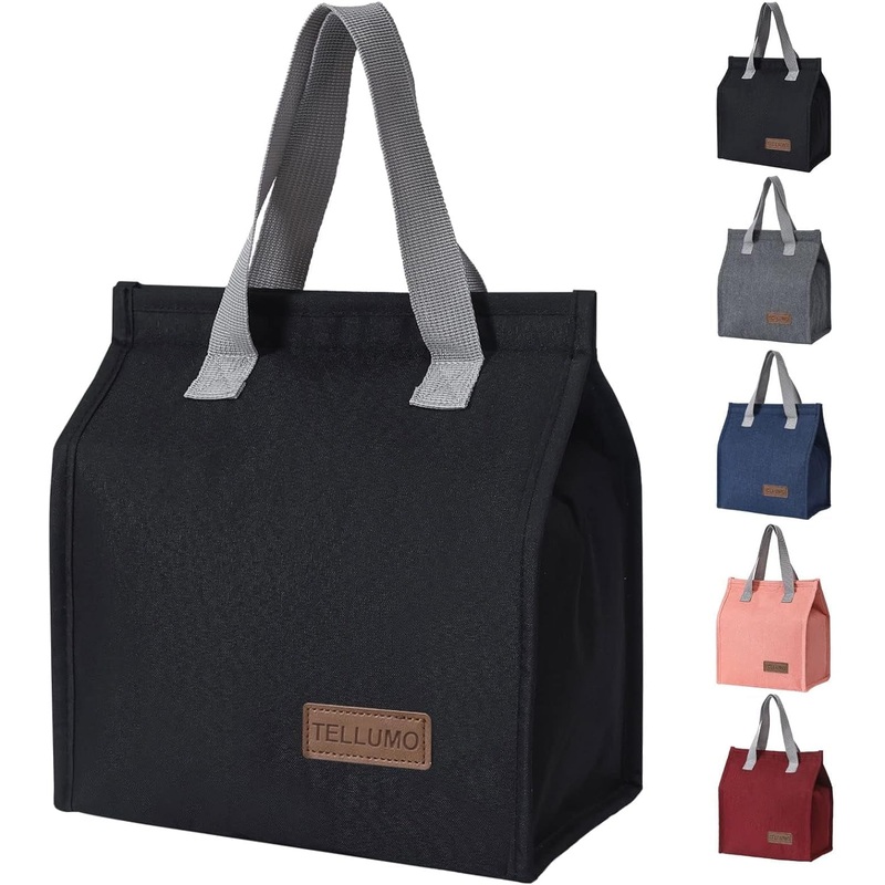 Large Insulated Lunch Bag, Leakproof Cooler Lunch Tote Bag, Dark