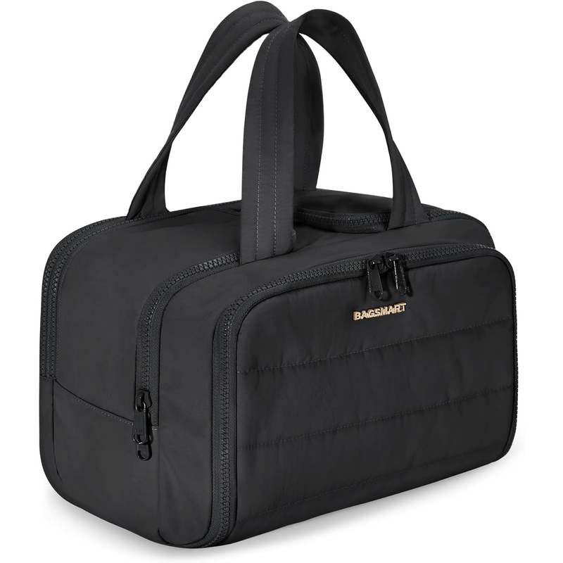 Lightweight Wide-open Travel Toiletry Bag for Women with Handle