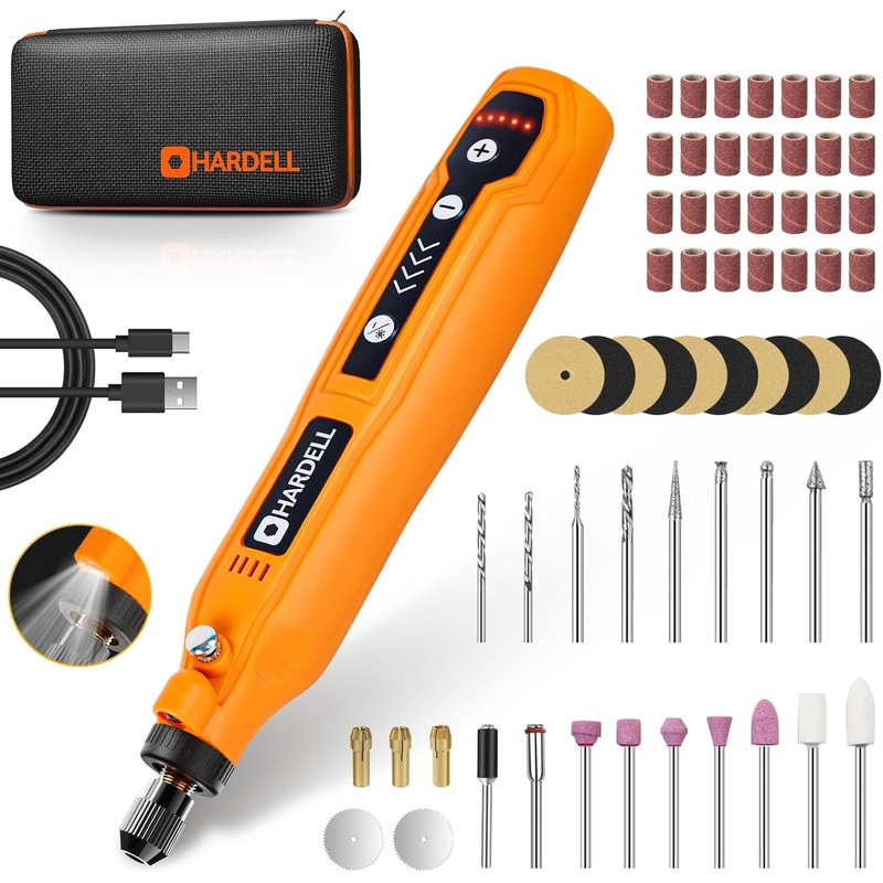 Rotary Tool Kit with USB Charging, 5-Speed, 61 Accessories & 3.7V Power Rotary Tool