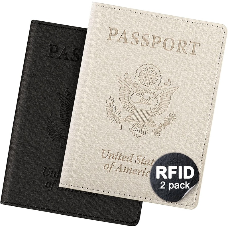 Travel Passport Wallet with Credit Cards Slots & Vaccine Card Slot, 2 Pack