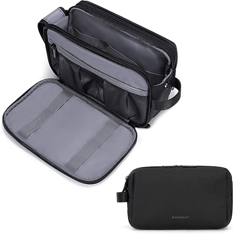 Travel Toiletry Bag for Men Waterproof Shaving Bag Black