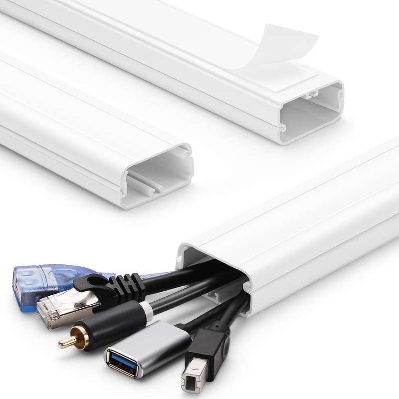 TV Cord Hider - 39In(3Xl13In) Cord Covers for Wall Mounted TV Cable Hider Wall Kit | Wire Hiders for TV on Wall, Wire Covers for Cords, Cable Concealer Hide Cords, 1.5" W*0.75" H, White
