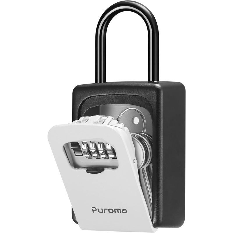Wall Mount Combination Code Key Lock Box, Gray, 1 Pack