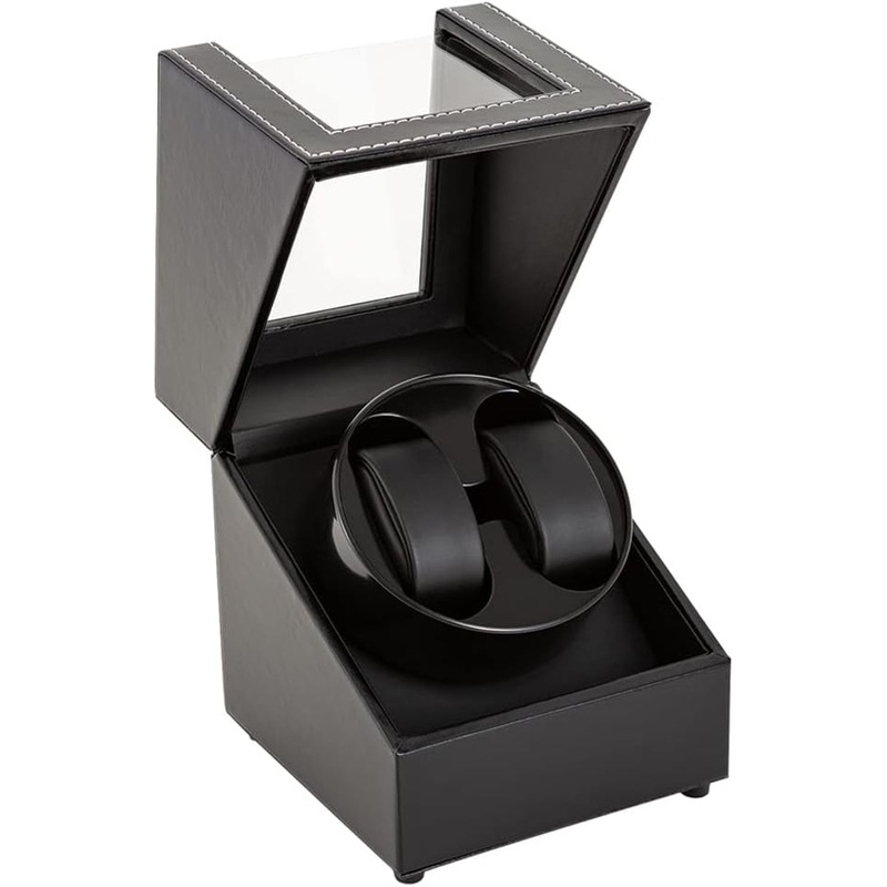 Automatic Double Watch Winder Box with USB-Powered & Quiet Japanese Motor